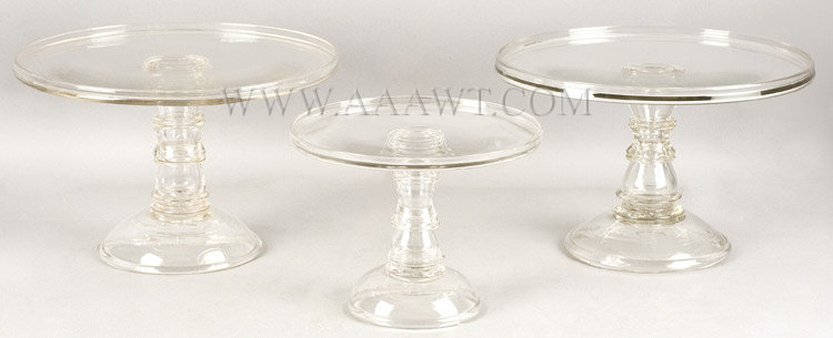 Glass, Cake Stands, Salvers, Mold Blown, angle view